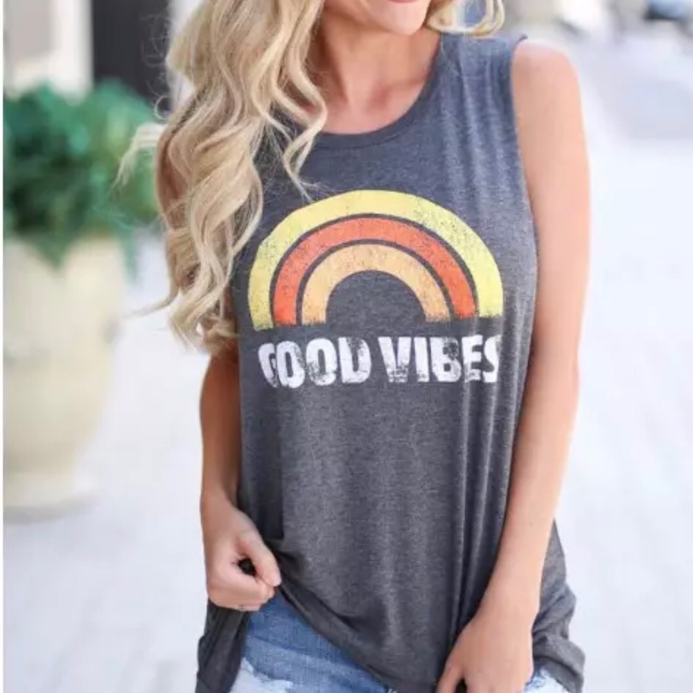 ✨HP!✨Good Vibes Sleeveless Tee✨ - Picture 5 of 7
